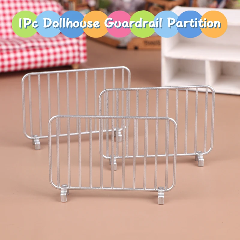 1:12 Dollhouse Simulation Metal Traffic Protective Fence Railing Dollhouse Mini Station Decoration Micro Scene Construction Prop