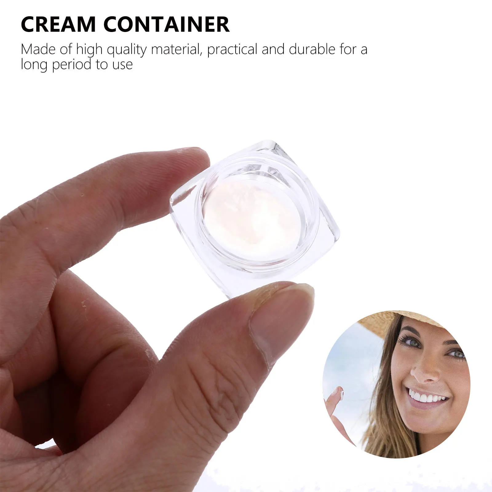 

50pcs Cream Containers Jar Small Size Transparent Sample Pots For Travel Lotion Foundation Moisturizer Sunscreen