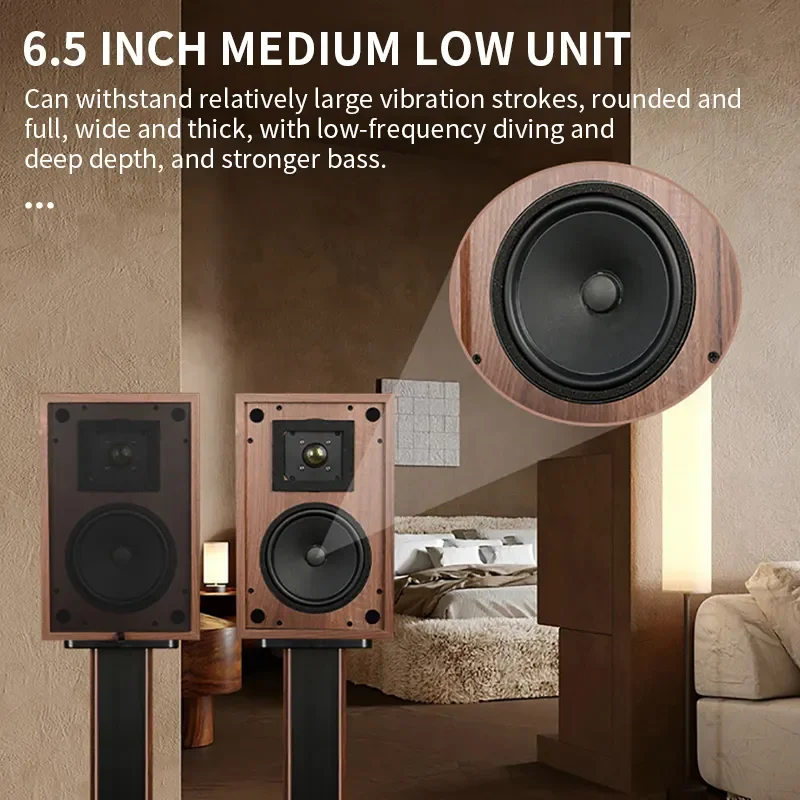 

WZ-610(PVC) HIFI Speaker Bookshelf Speaker Wooden Case Passive None-Battery Lossless