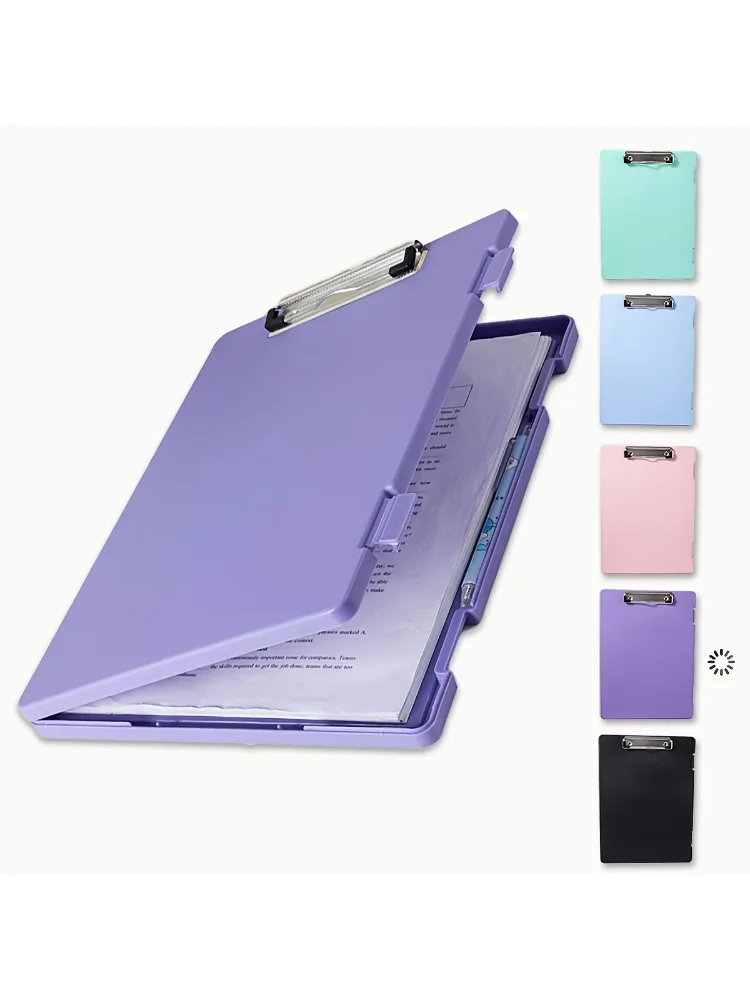 Portable A4 Nursing Clip File Plastic File Box Clipboard with Storage File Box Organizer Folder