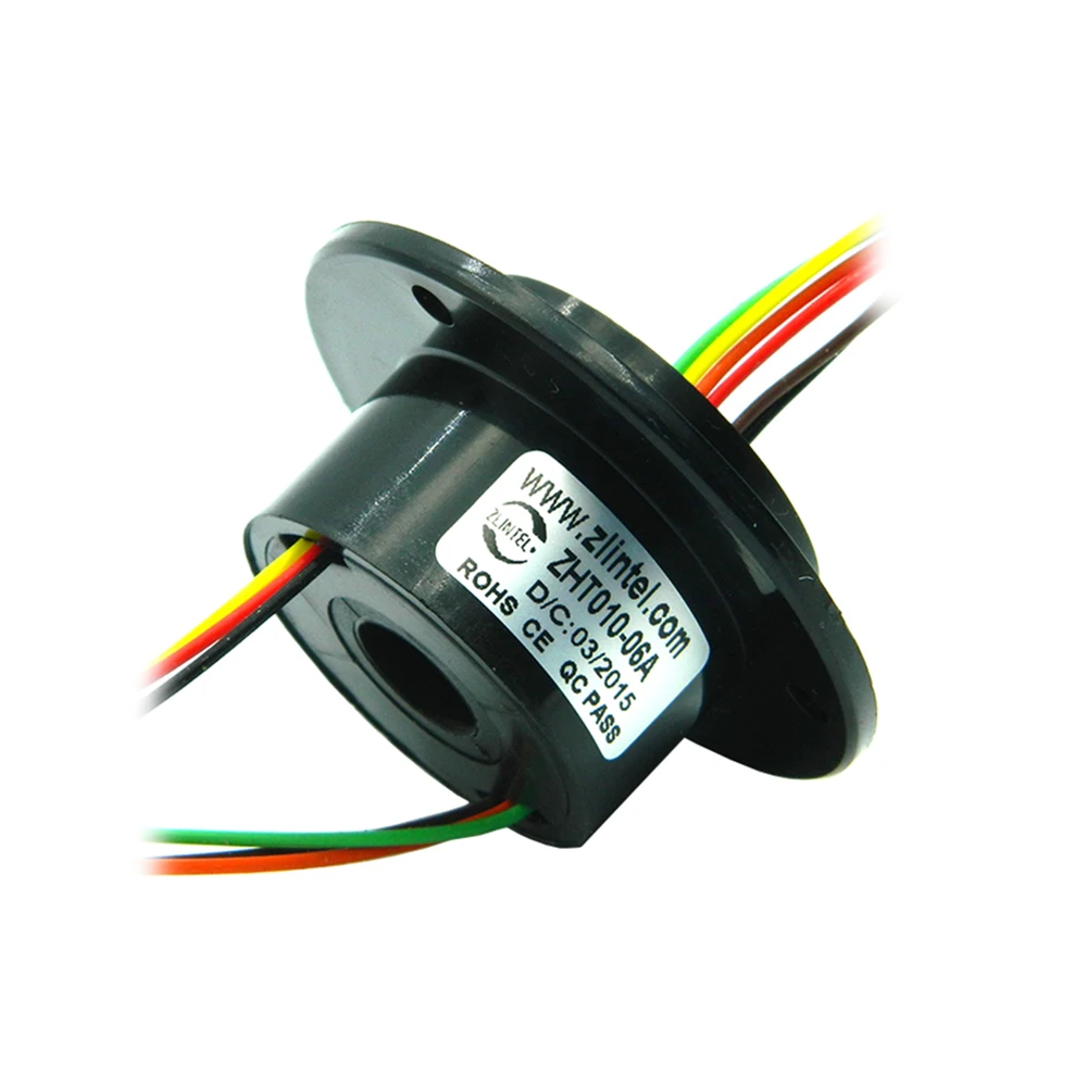 Mini Hole 10mm Hollow Slip Ring 6/ 8/ 12 Channels 2A Conductive Electric Slipring Rotary Joint Connector 240V AC/DC