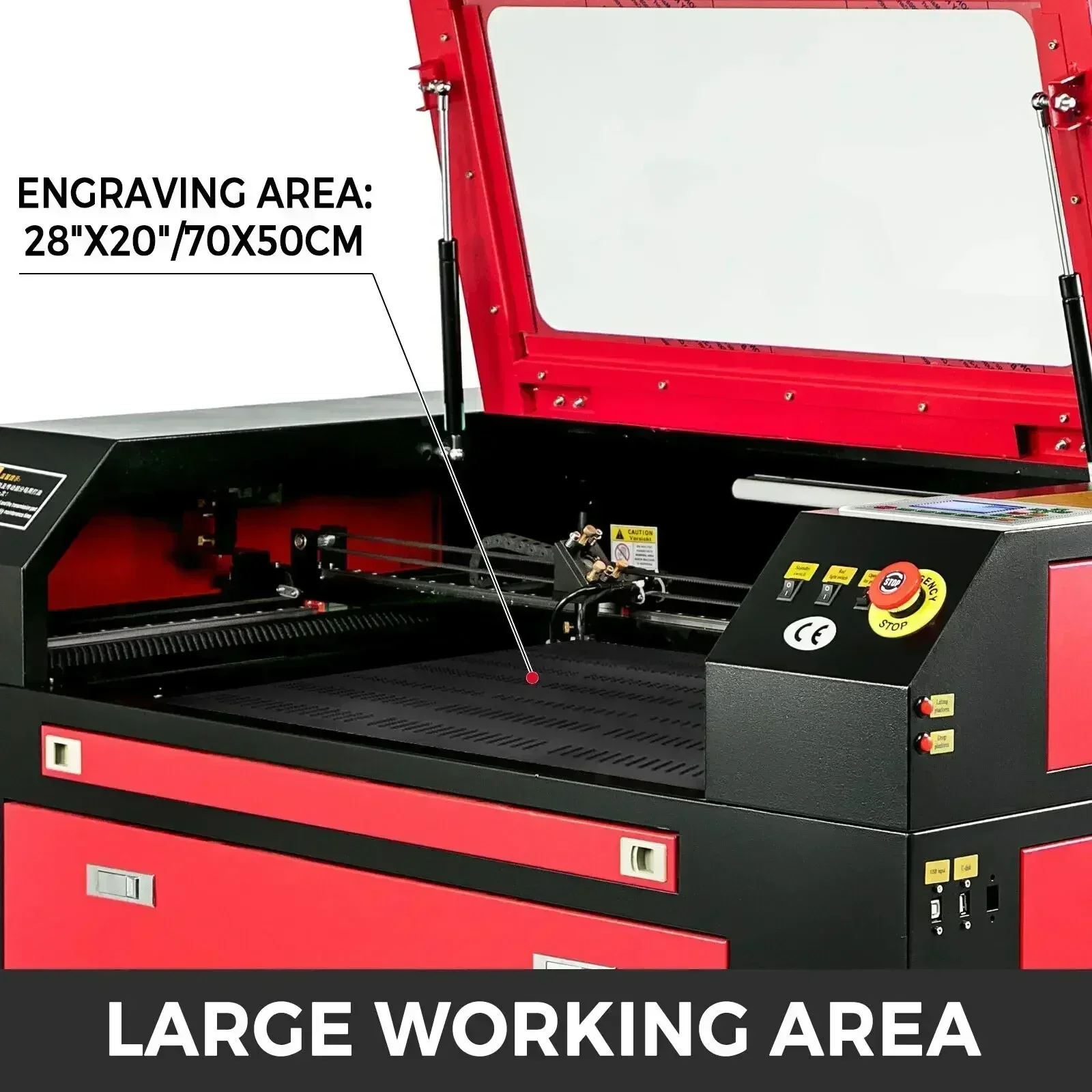 SIHAO 80W CO2 Laser Engraving Machine Large Size 500x700mm Professional Woodworking Carving & Cutting Tool Ruida Control System - Detail 1
