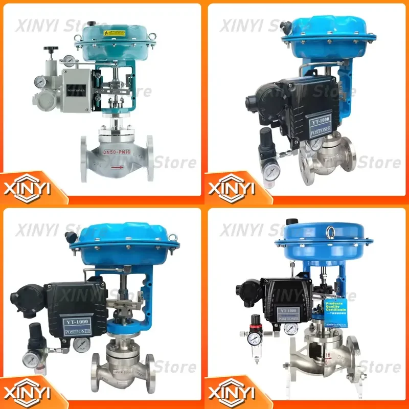 for DN40 SS304 Pneumatic Single Seated Flow Control Valve Flange Globe Valve Wholesale