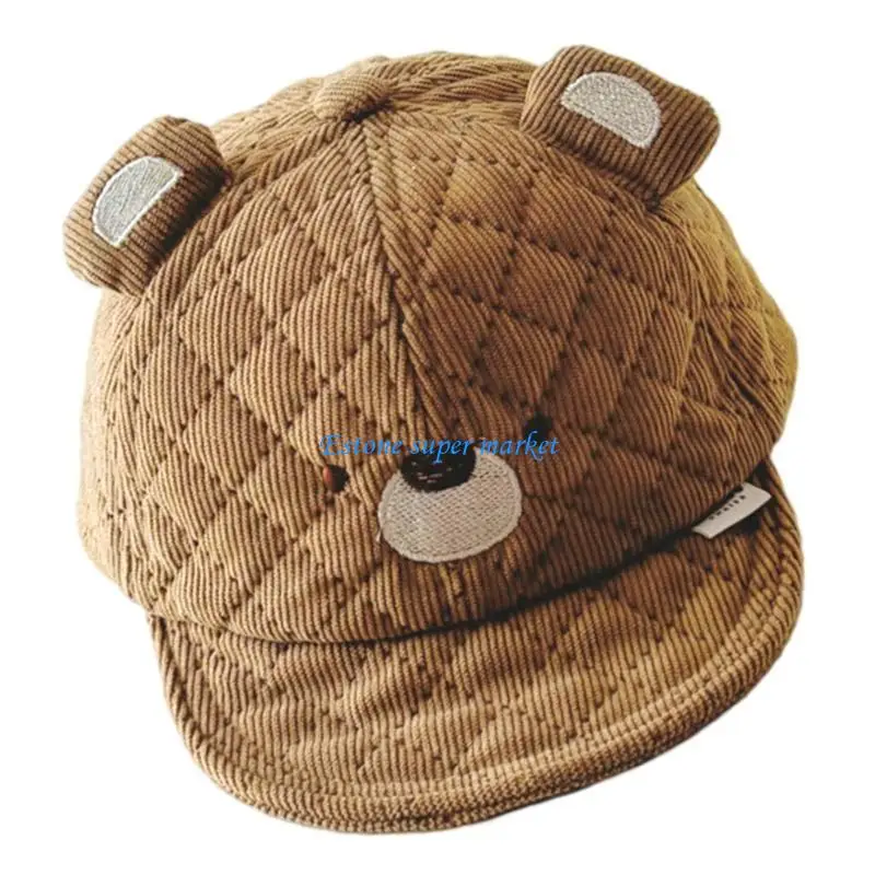 090B Infant Corduroy Hat Soft & Adjustable Hat Unisex Kids Hat Fashionable Kids Hat