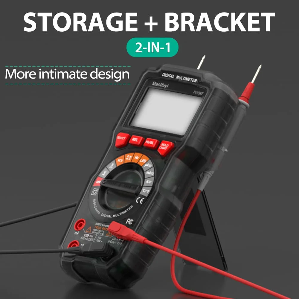 MASTFUYI FY19XF profesjonalny multimetr cyfrowy True RMS zliczający 6000 wielofunkcyjny multimetr specjalne narzędzie dla testerów