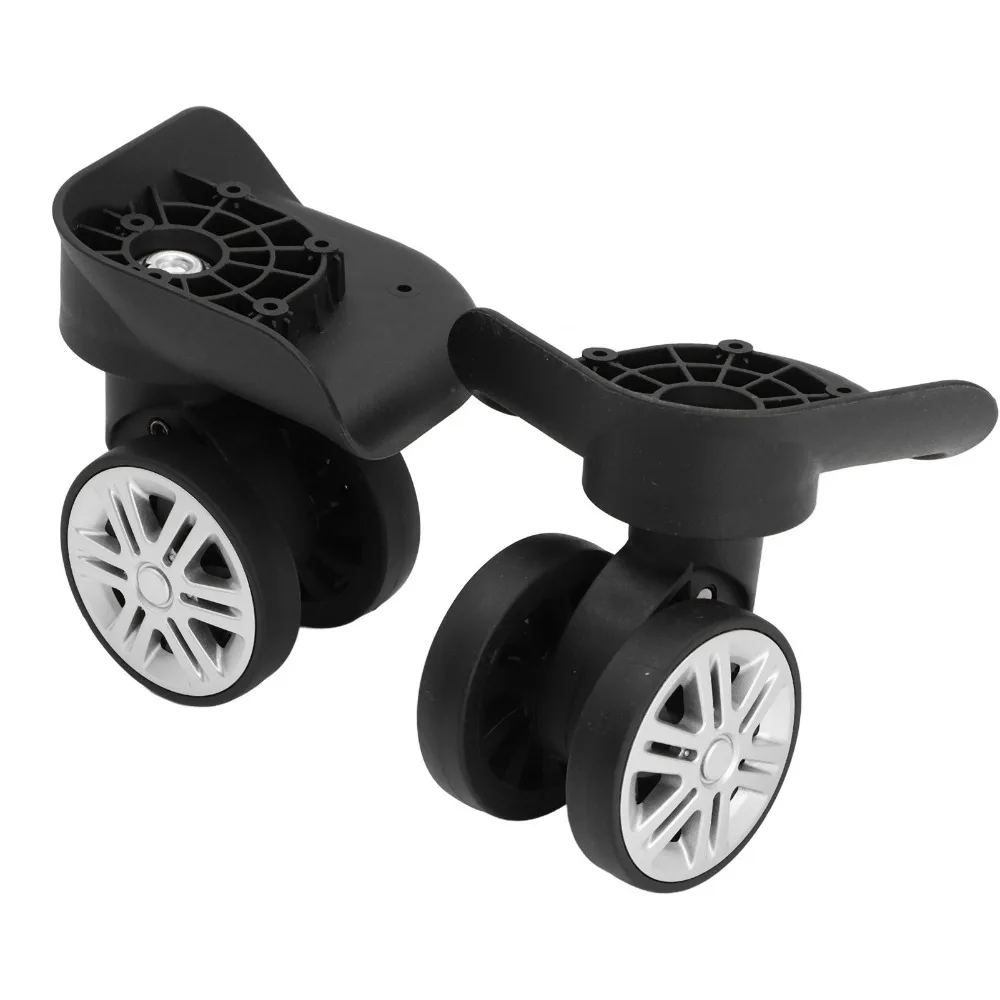1 Pair Durable Mute Swivel Luggage Wheels Easy Installation Black Suitcase Wheels Caster Wheels Luggage Repair