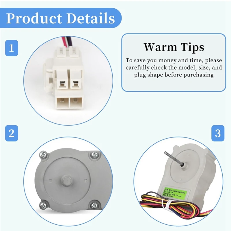 Двигатель вентилятора испарителя холодильника EAU63103204, 12 В постоянного тока, замена для холодильника Kenmore EAP11761149, PS11761149