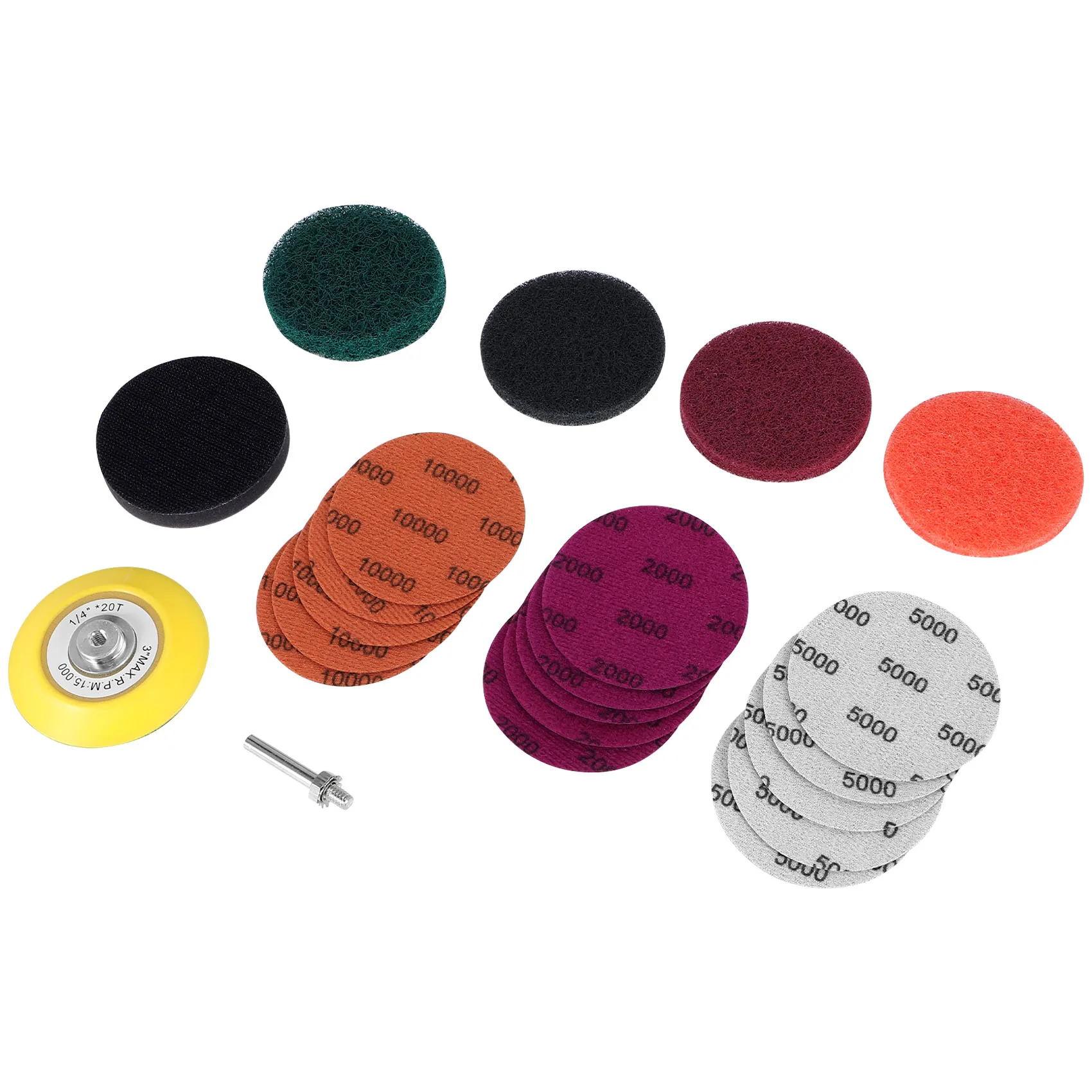 21Pcs/Set 3Inch DIY Car Lights Kit Automotive Polishing Scouring Cloth Set Headlight Repairing Kit Sandpaper