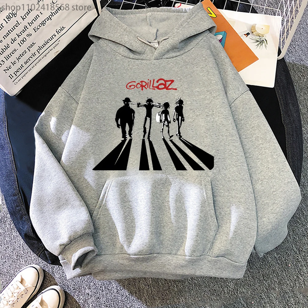 Gorillaz Print Hoodies MenWomen Streetwear Music Band Sweatshirts Harajuku Hip Hop Male Clothes Harajuku Y2k Oversized Hoodie