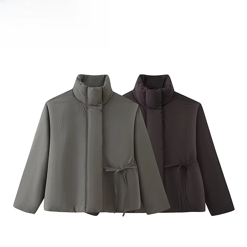 

Модная хлопковая куртка с длинными рукавами для женщин, верхняя одежда с поясом, осенняя новинка, ветрозащитная, 3833249