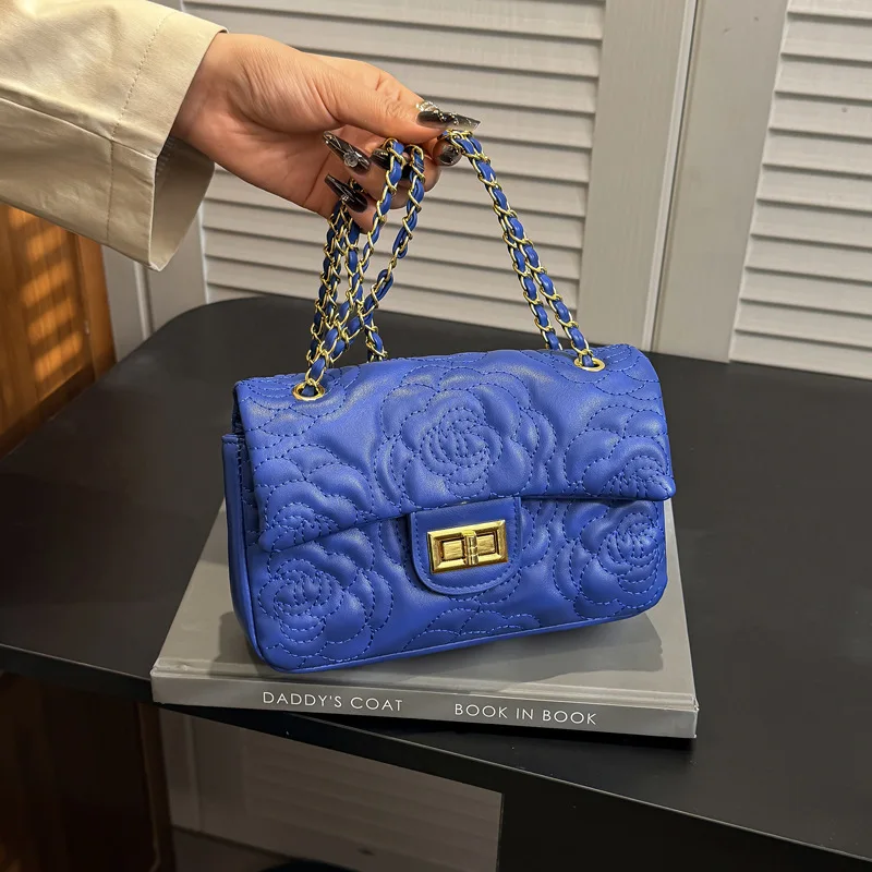 

2025 Embroidered Chain Bag, Square Shoulder Purse, Women's Crossbody Day to Night Tote, Casual Sling Bag, Minimalist Top Handle