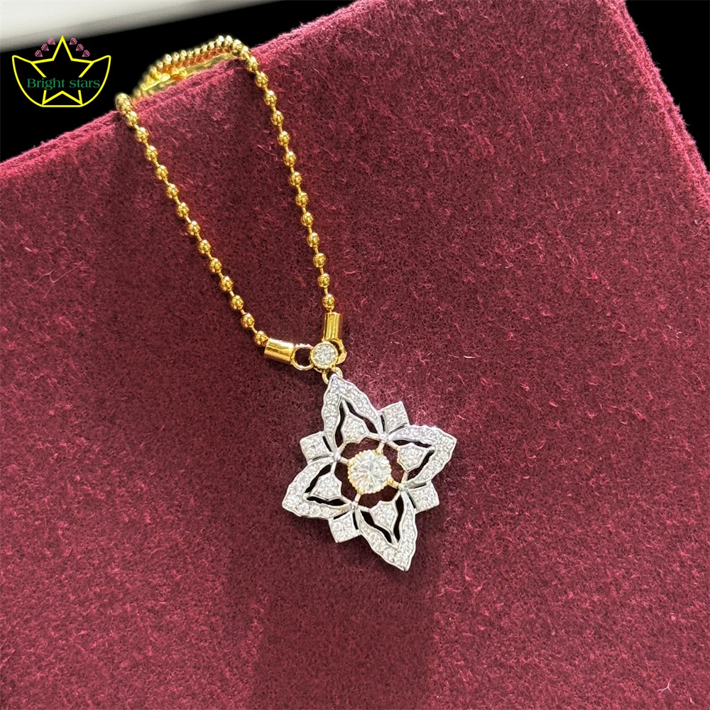 

Bright Stars S925 silver royal style flower necklace Gold bead chain rhomboid replica of old money style fine jewerly