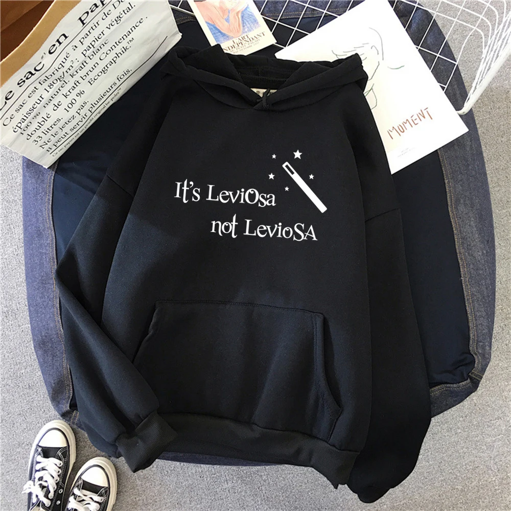 Women Hipster Streetwear Sweatshirts It\'s Leviosa Magic Hoodie Fashion Funny Sportswear Loose Oversize Clothing Soft Tops Female