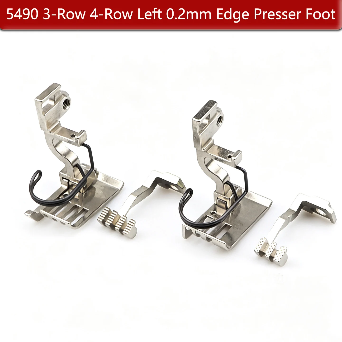 Hot Sale MUDIAN 5490 Differential Presser Foot 3‑Row 4‑Row Movable Guide Left Edge 0.2mm Industrial Sewing Spare Parts