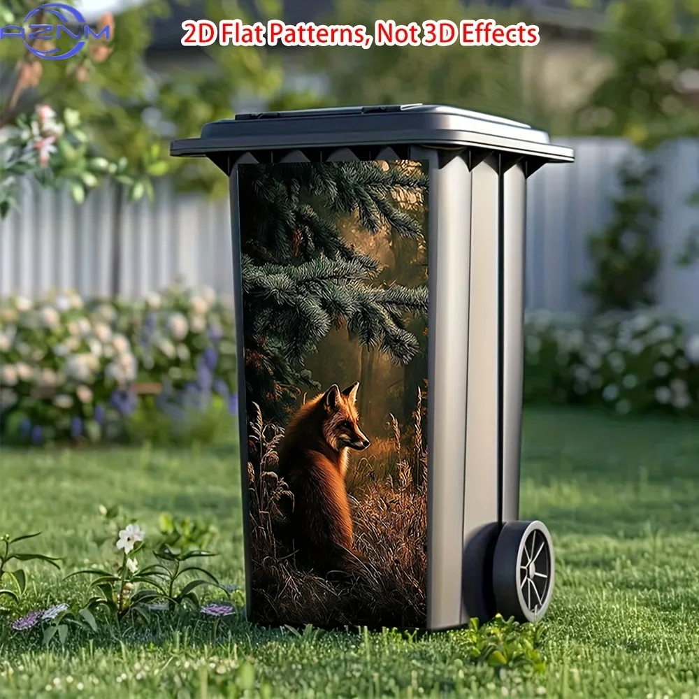 of Stickers Featuring a Majestic Fox Design - Self-Adhesive And Easy to Install Without Tools, Suitable for Trash Cans, Kitche