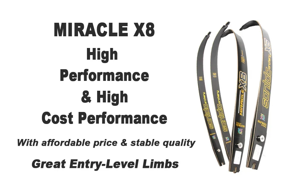 

Sanlida Miracle X8 ILF Recurve Bow Limbs 66"/68"/70" 16-44LBS Entry-level Core Wood Hunting Shooting Outdoor Archery Accessories