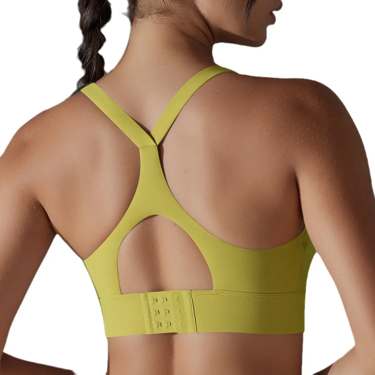 

New yoga solid color beautiful back-breasted tight-fitting sports bra running fitness Pilates yoga wear sports vest sports bra