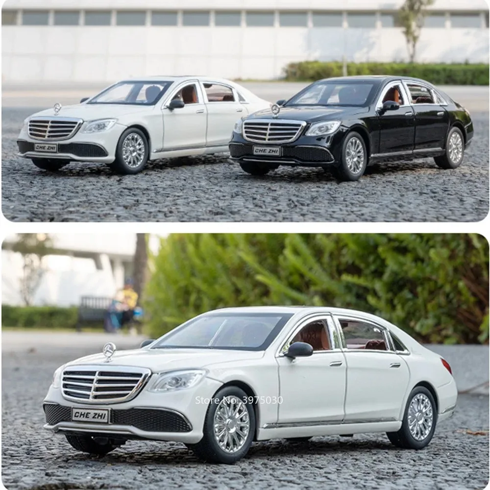 1:24 E300eL W140 320SEL Auto Giocattolo Pressofuso In Lega Modello Ruota Sterzo Auto In Miniatura Luce Suono Veicolo Giocattolo Regali Perfetti per I Ragazzi