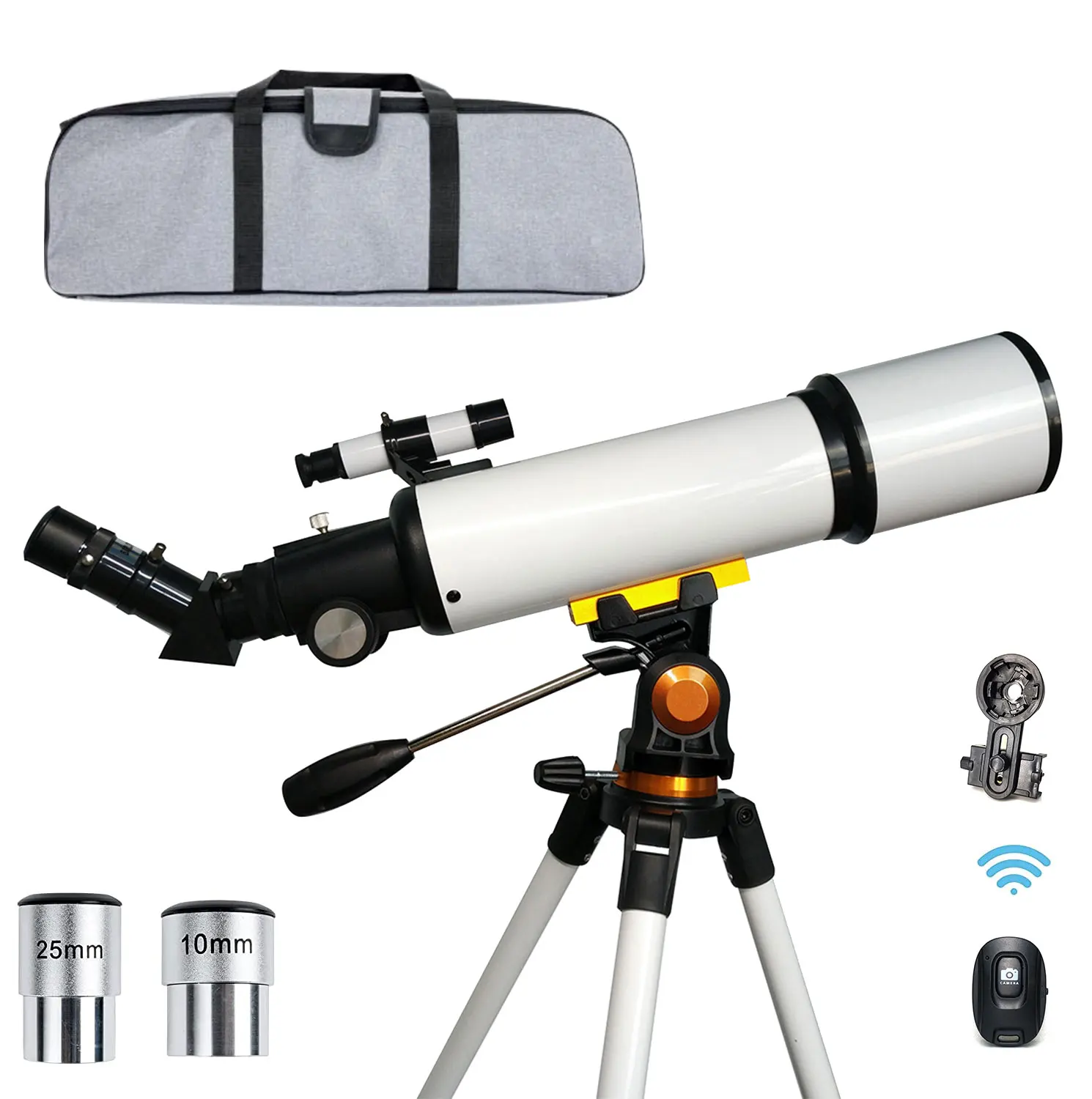 

TONTUBE Professional Astronomical Telescope 500m Focal Length Refractor FMC 80500 Powerful Monocular Telescope for Stargazer