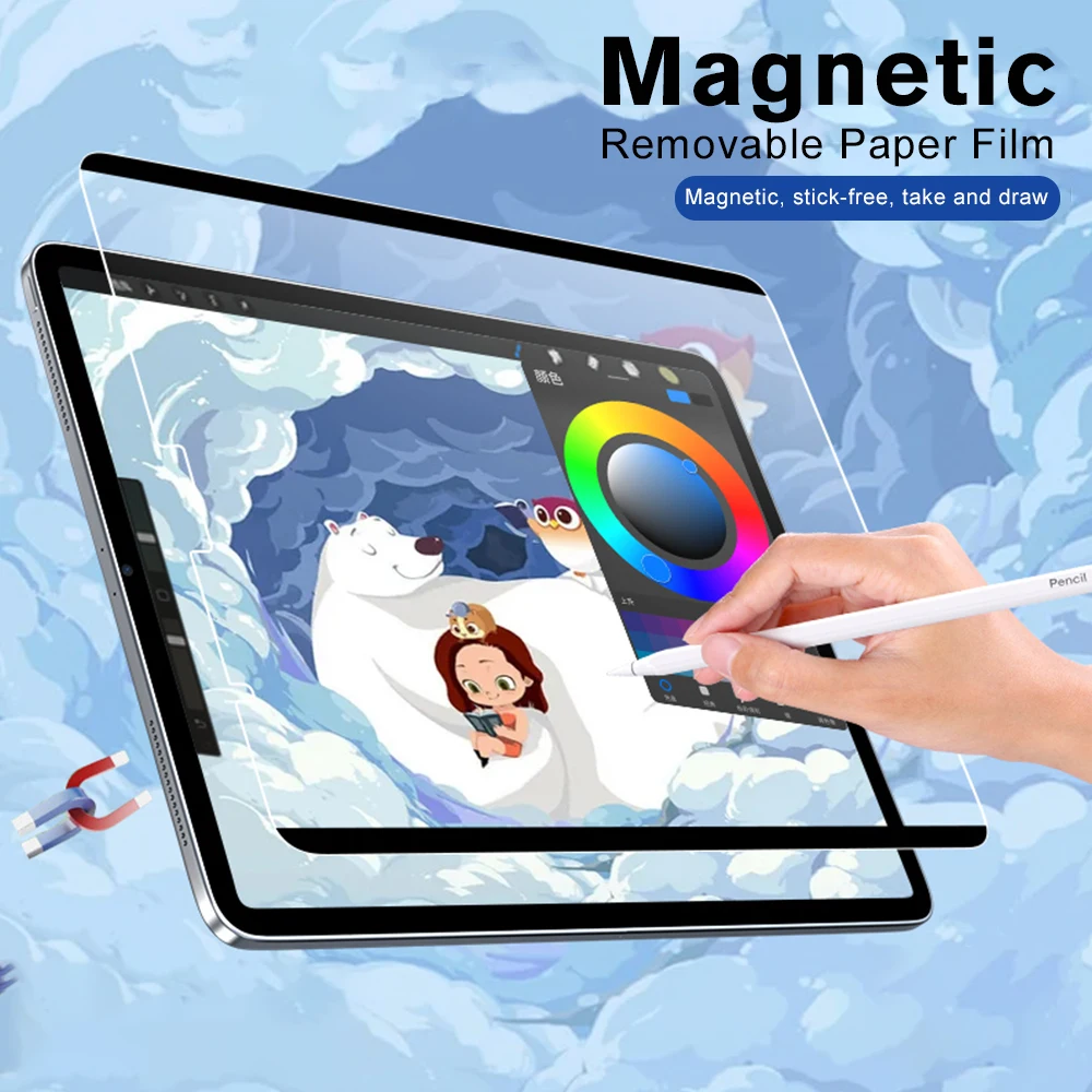 

Magnetic Paper Feel Film For Ipad Pro 13 Air 11 5th 6th 7th Generation Screen Protector I Pad Air 11-inch Air6 Pro 13-inch 2024