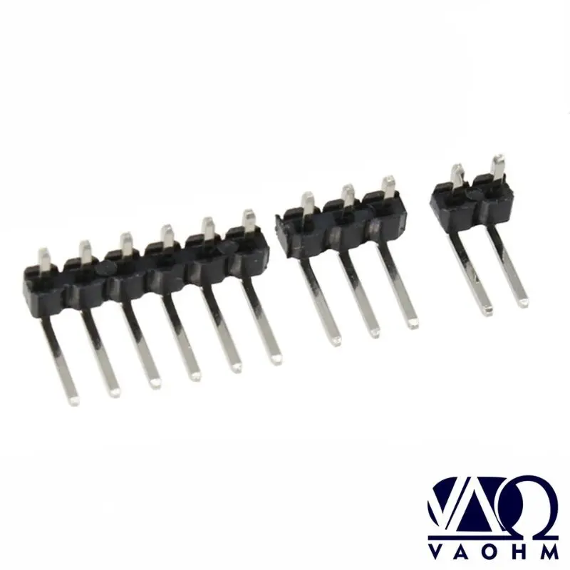 100PCS 2.54MM Pin Header Right Angle (90°)  2P 3P 4P 5P
