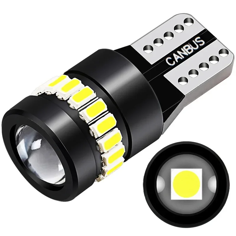 2PCS W5W T10 LED CANBUS No Error 5W5 12V 5W 750Lm Super Bright Car Interior Side Light 194 3030 SMD Auto Bulb White Amber Red