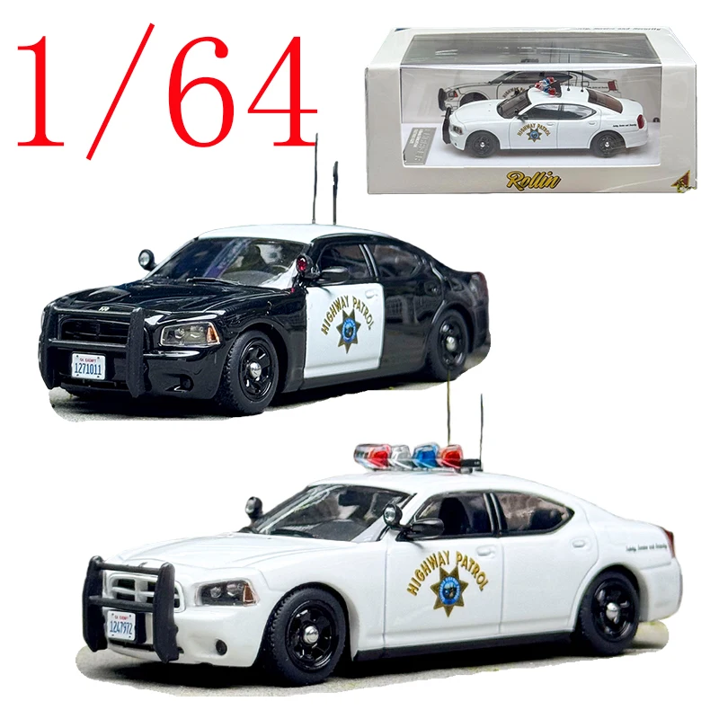 

Rollin Diecast Car 1/64 Scale Dodge Warhorse Police Car Model Alloy Dodge Toy Vehicles Model Static Collection Ornament
