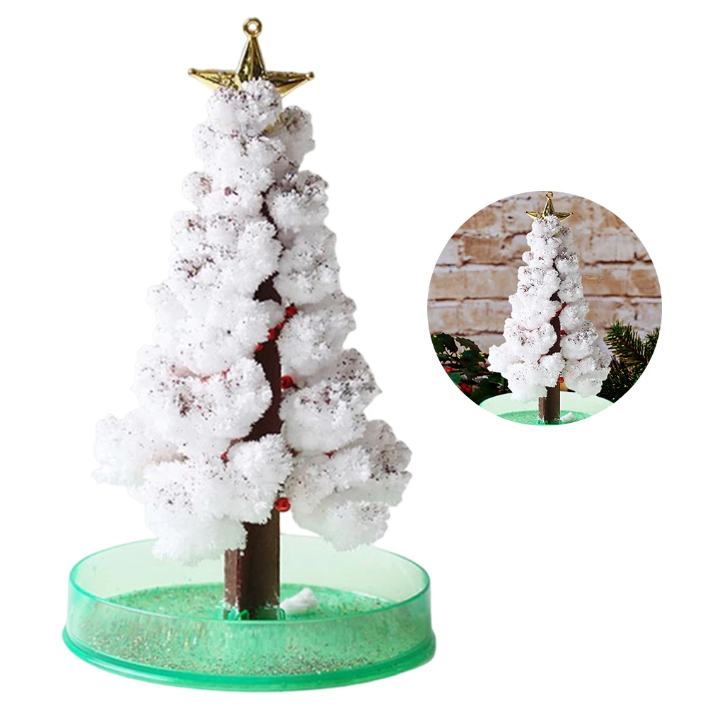 Mini Magic Christmas Tree Decor Funny Magic Grow Crystal Christmas Tree Educational Novelty DIY Fun Xmas Gift for Adults Kids