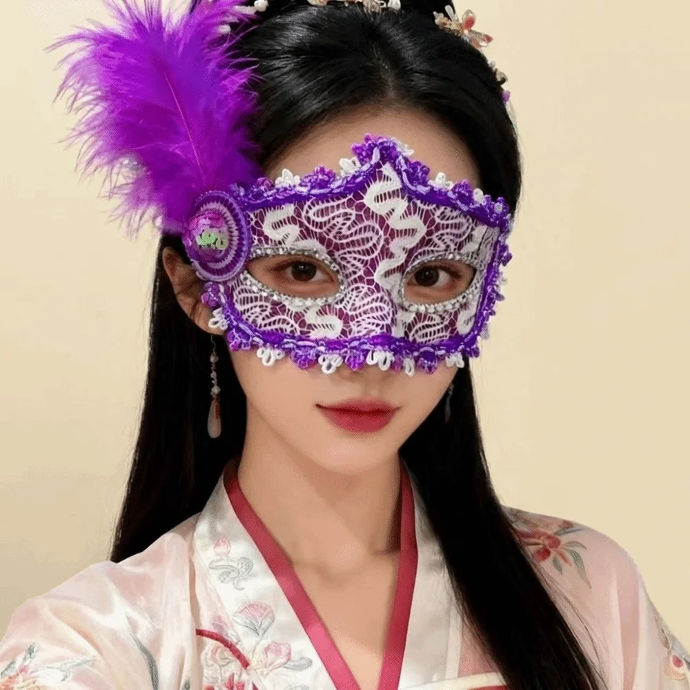 Multicolor Half-Face Mask Seductive Style Lace Masquerade Ball Mask Masquerade Fancy Prom Halloween Festival Party Mask Girl
