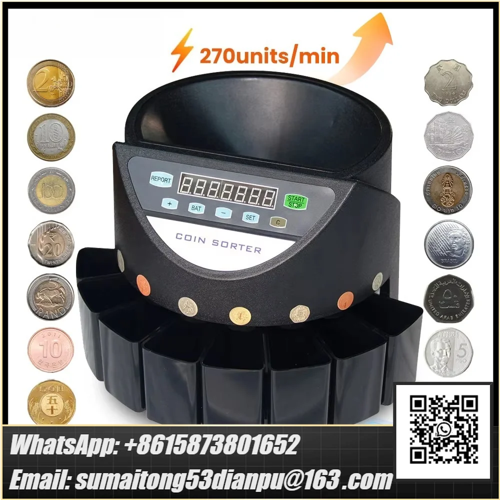 CS550 for Euro Philippine Mexico and Other Countries Coins Automatic Electronic Coin Counter Coin Counting Money Count Machine