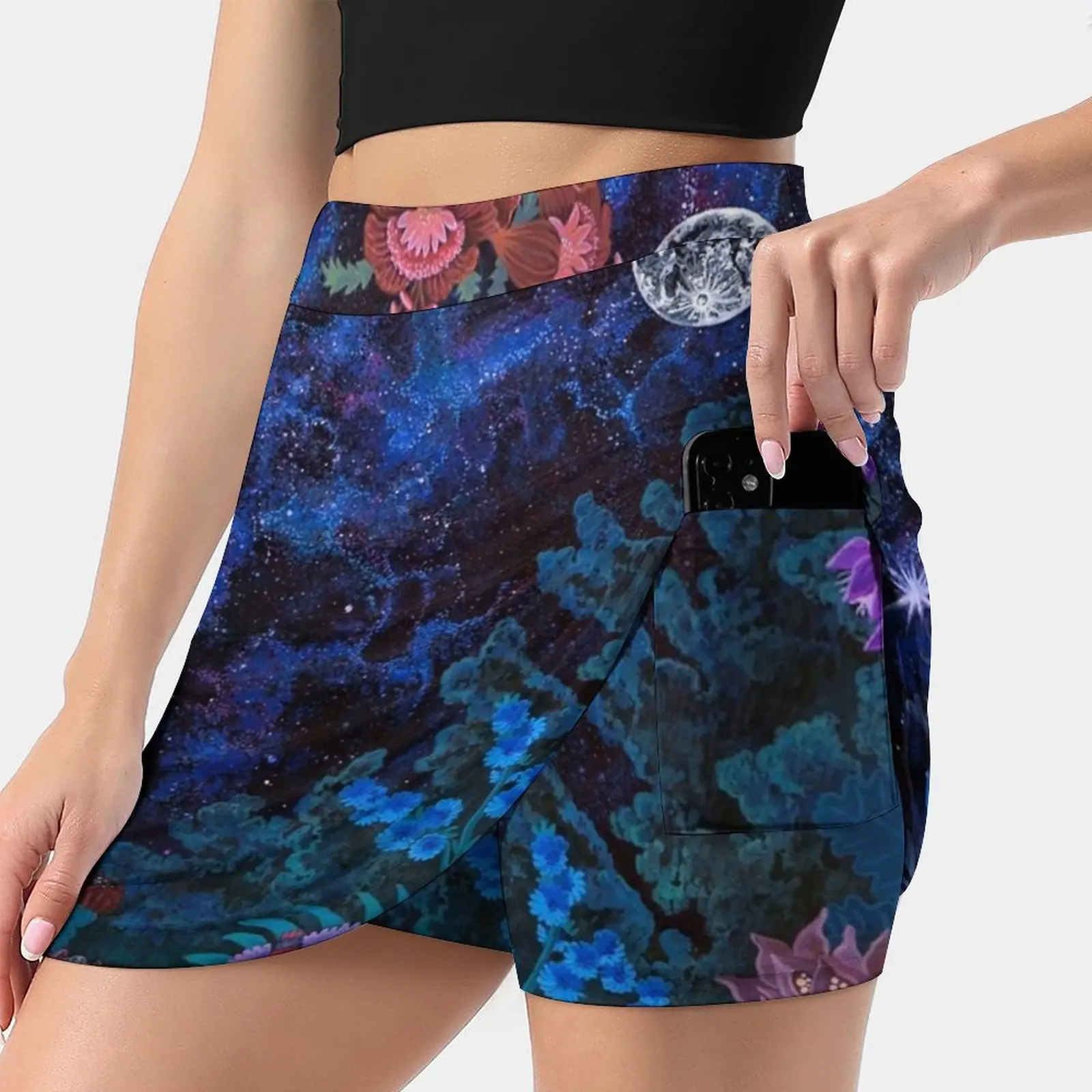 

Night Space Magic Garden Women's skirt Mini Skirts A Line Skirt With Hide Pocket Createarthistory Garden Night Stars Moon