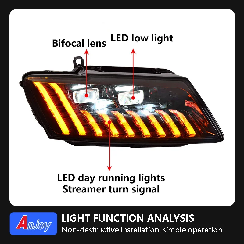 Car Headlight For AUDI Q5 2008-2018 Front Lights LED DRL Moving Turn Signal Bi-xenon Lens Head Lamps Assembly