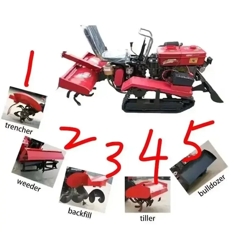 High Quality 25HP35HP Multifunctional Tracked Cultivator Agricultural Equipment, Tracked Tractors Are Hot Selling