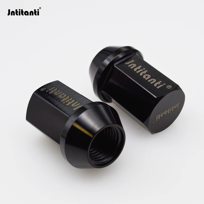 Jntitanti High quality Gr.5 titanium 10.9 grade Cone Seat Wheel Nut M14*1.5*35 for Jeep, Land rover,Tesla, Cherokee,Jaguar roewe