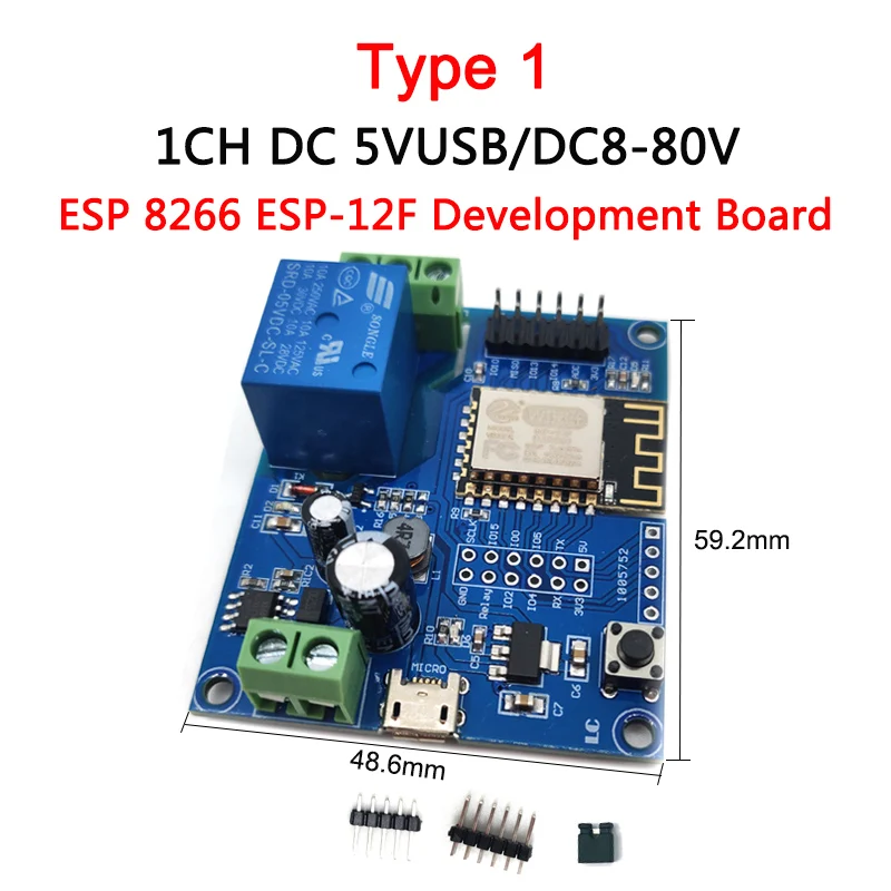 1 2 Channel Way ESP8266 Wireless WIFI DIY Arduin Tasmota Relay Module ESP-12F Development Board DC 5V 12V 24V 32V Smart Switch