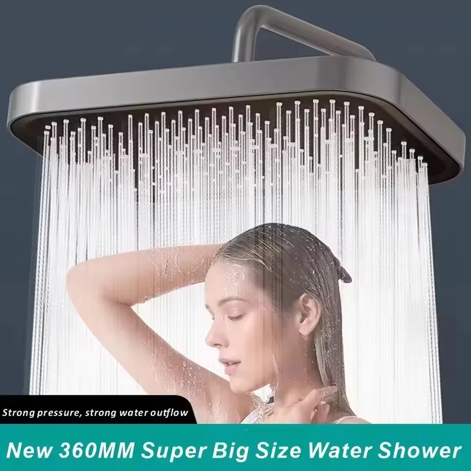 360 ° Rotating Water-Saving Shower Head Top Spray Pressurized Shower Head New 36cm Big Panel High-Pressure Shower Head High Flow