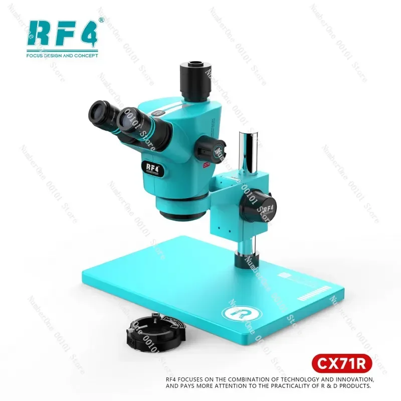 RF4 Trinocular Microscope Double Arm Continuous Zoom HD High Magnification For Mobile Phone Main Board Repair Inspection Tool