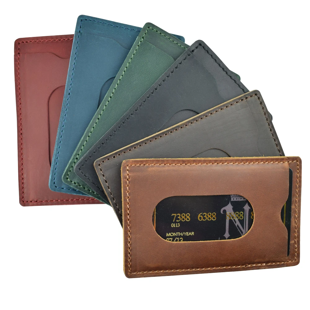Vintage-Kartenhalter aus Leder mit Fensterdesign, doppelseitiger Kartenhalter, tragbare Reisebrieftasche, Begleiter, Geschäftsreisen und Ausflüge