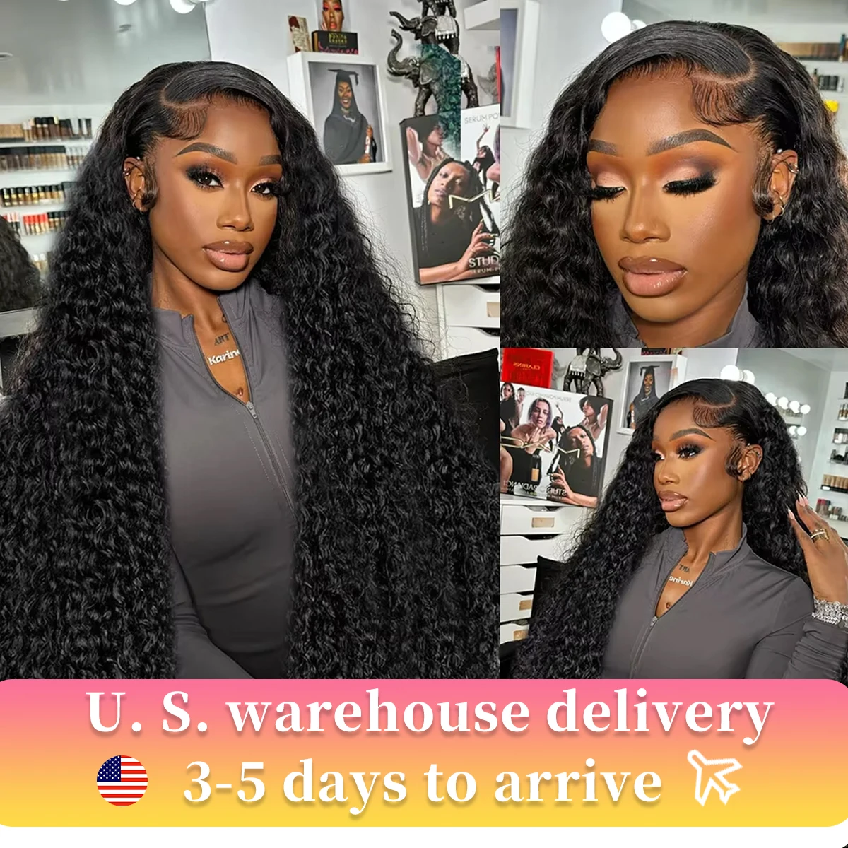 Deep Wave Frontal Wig 13x6 Curly Lace Front Human Hair Wigs For Black Women Wet And Wavy 13x4 HD Transparent Water Closure Wig