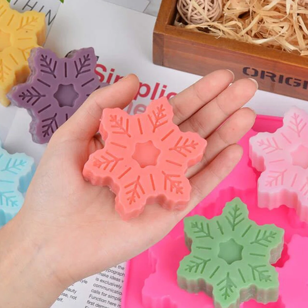 

1Pc 6-strand Pink Snowflake Cake Chocolate Decorate Silicone Baking Molds Bakery Accessories Home and Kitchen Products Tools