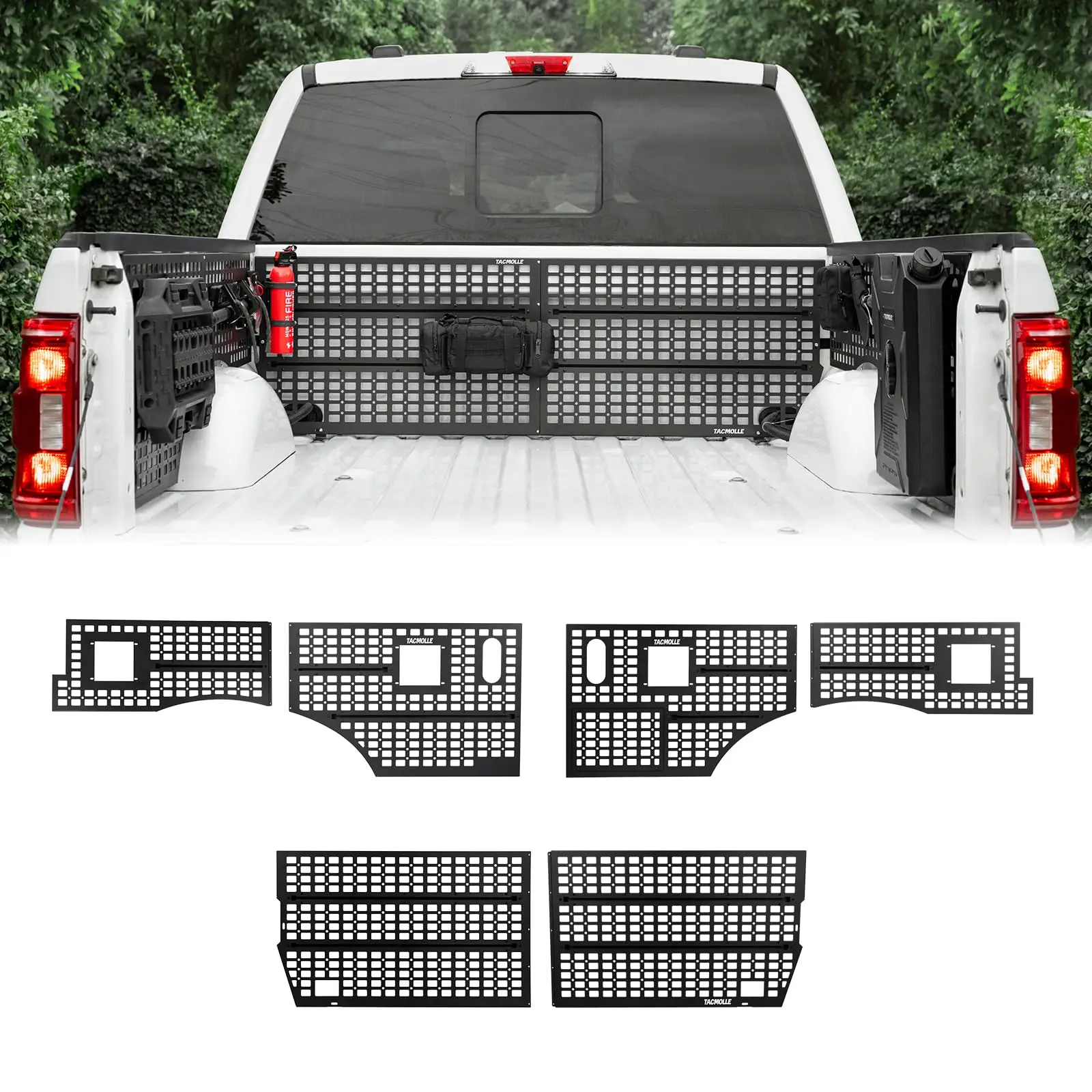 

Truck Bed MOLLE Panel Tactical Storage Rack Modular Organizer Kit For Ford F150 F-150 Raptor 2015-2024 Pickup Truck Accessories