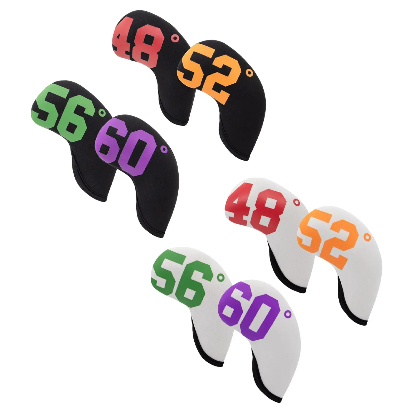 

4 Pieces Golf Iron Headcover with Degree Travel Anti Scratch Accessories