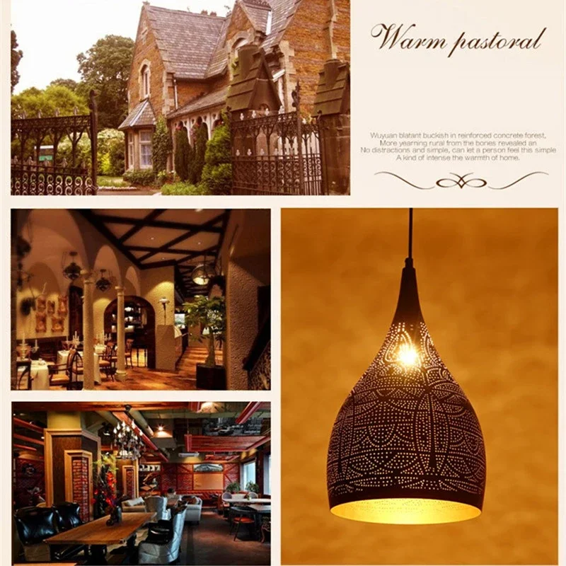 SANDYHA Arabian Chandelier Stylish LED Pendant Light Iron Gold Black Modern Luxury Indoor Decor Ideal for Restaurant Dining Room