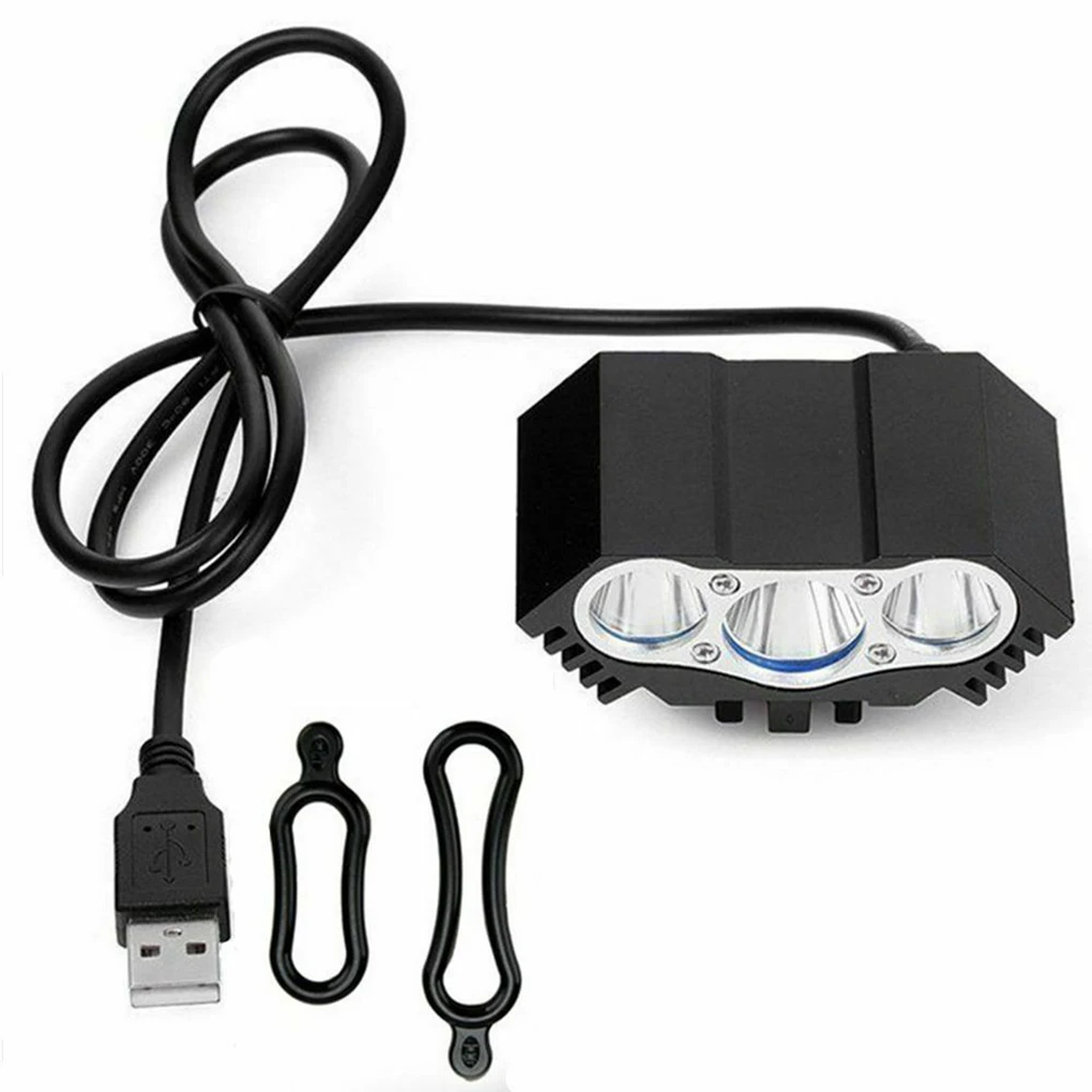 Waterproof Bike Light 3xT6 LED Front Bicycle Headlight 4 Modes Safety Night Cycling Lamp Torch Flashlight USB Power