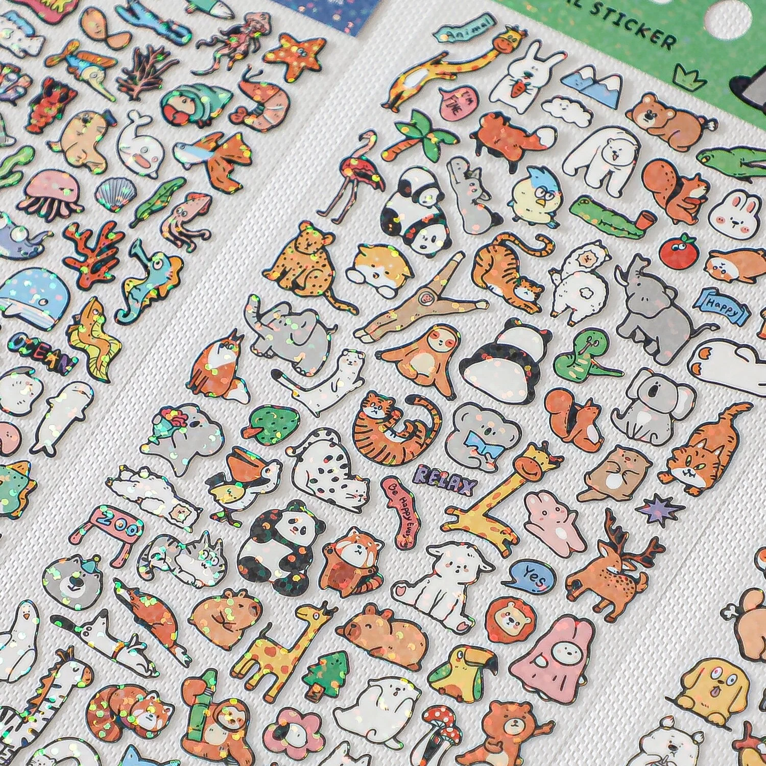 Korean Import Original NEKONI Kawaii Cartoon Mini Animals Glitter Stickers Scrapbooking Diy Journal Cute Stationery Sticke