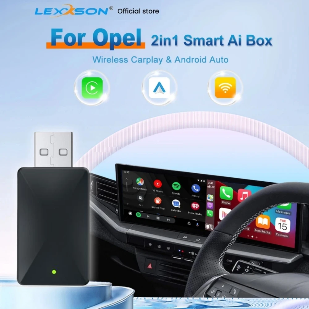 Wireless Adapter CarPlay Android Auto 2in1 Smart Dongle Play&Plug For Opel ADAM Astra Corsa Insignia KARL Ampera‑e Crossland X