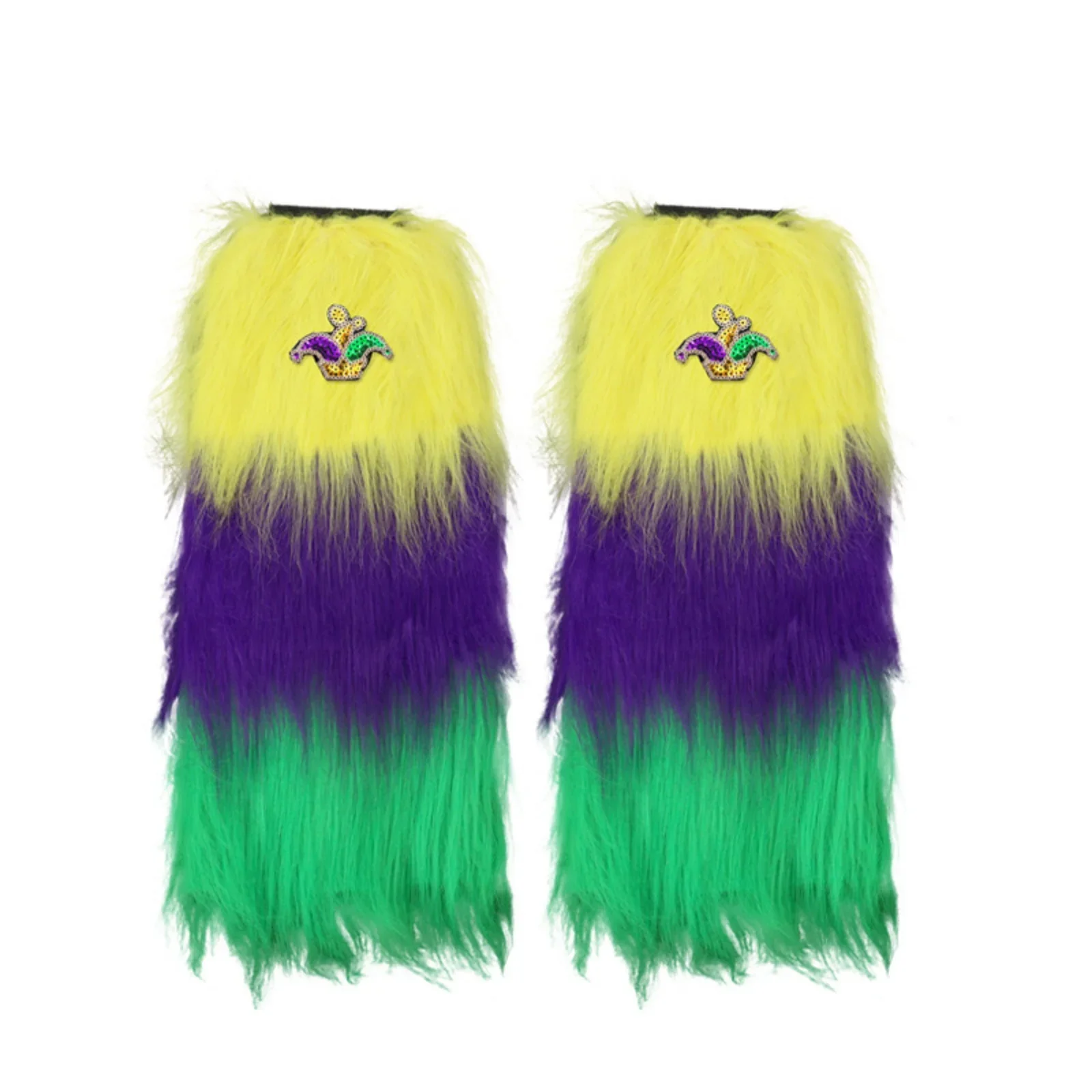 2025 Bola de Carnaval moda calentadores de piernas de felpa de tres colores vestido de noche disfraces de actuación Calcetines Mujer calentador de piernas