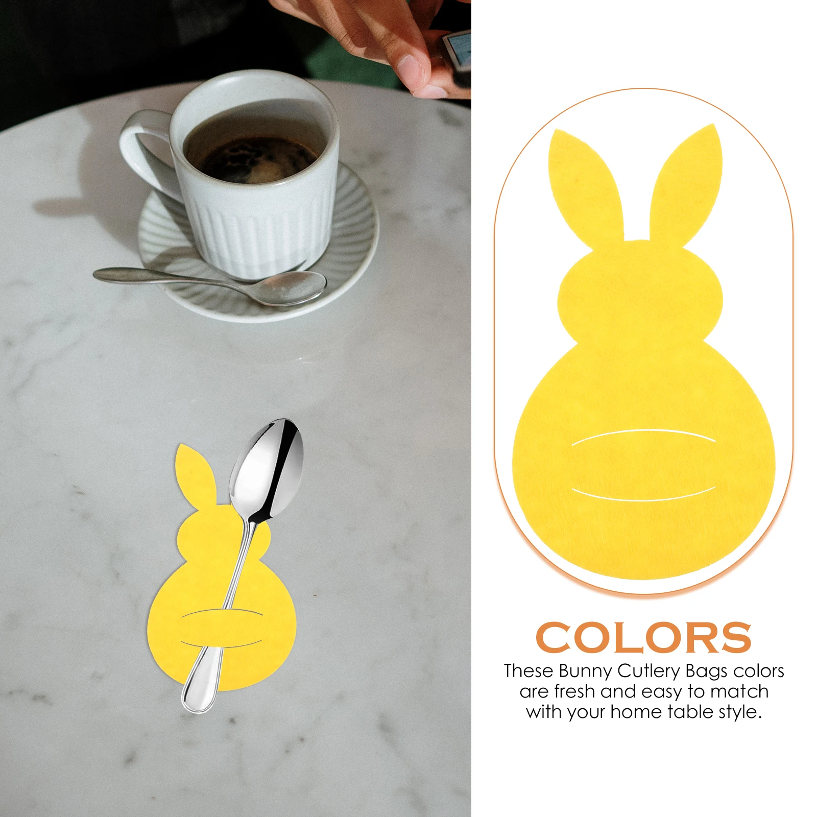 

4 Pcs Serving Utensils Rabbit Cutlery Bag Bunny Holder Fork Bags Party Yellow Pouch Adorable Tableware Banquet