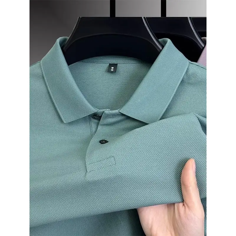 

Мужская однотонная летняя футболка ort Sve irt Casual f Sve с отложным воротником, удобный дышащий хлопковый топ