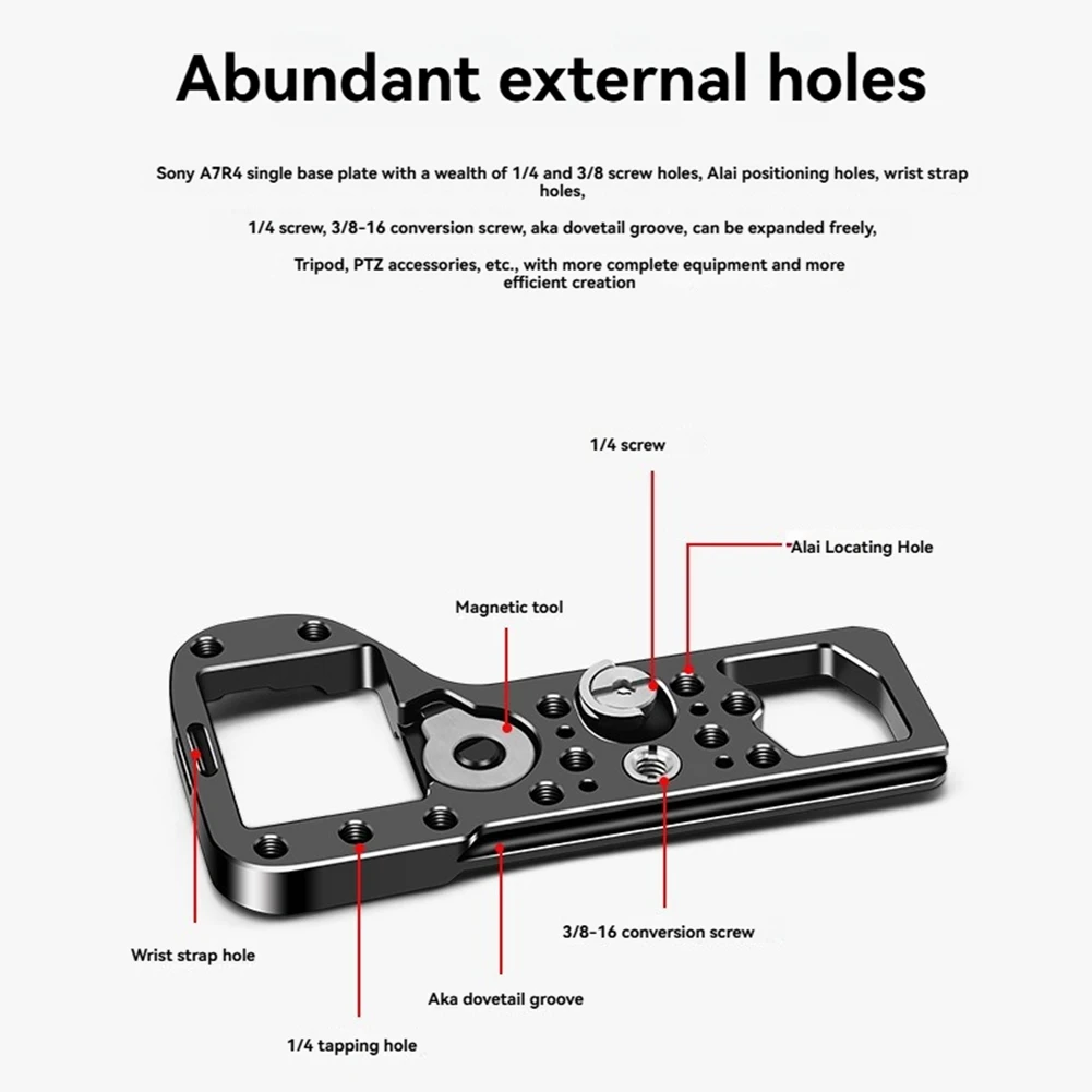 ZWYXF لوحة قاعدة خفيفة الوزن سريعة الإصدار مقاومة للخدش مع فتحة 1/4 3/8 للتصوير الفوتوغرافي لكاميرا Sony A7R4 DSLR #3